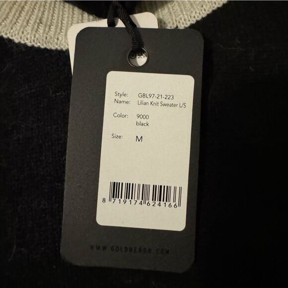 Goldbergh Lilian Knit Sweater Black White NWT Size Medium - Picture 3 of 8
